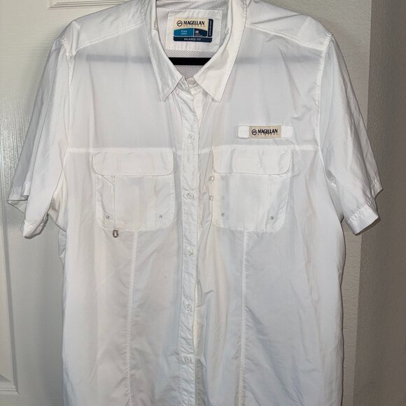 Magellan Outdoor Men's White Short Sleeve Shirt 2XL - Picture 2 of 2